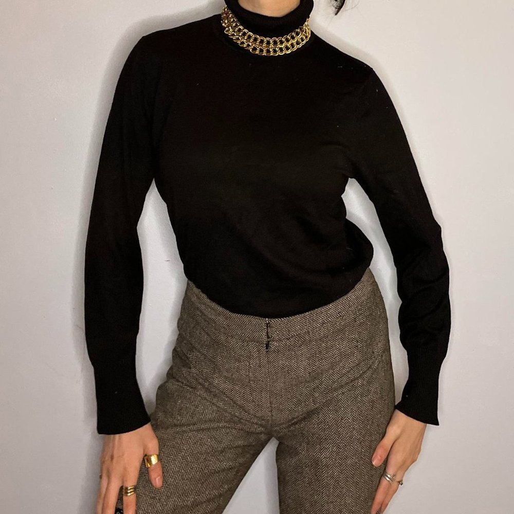 size XL Black knit turtleneck sweater brand new with tags nwt